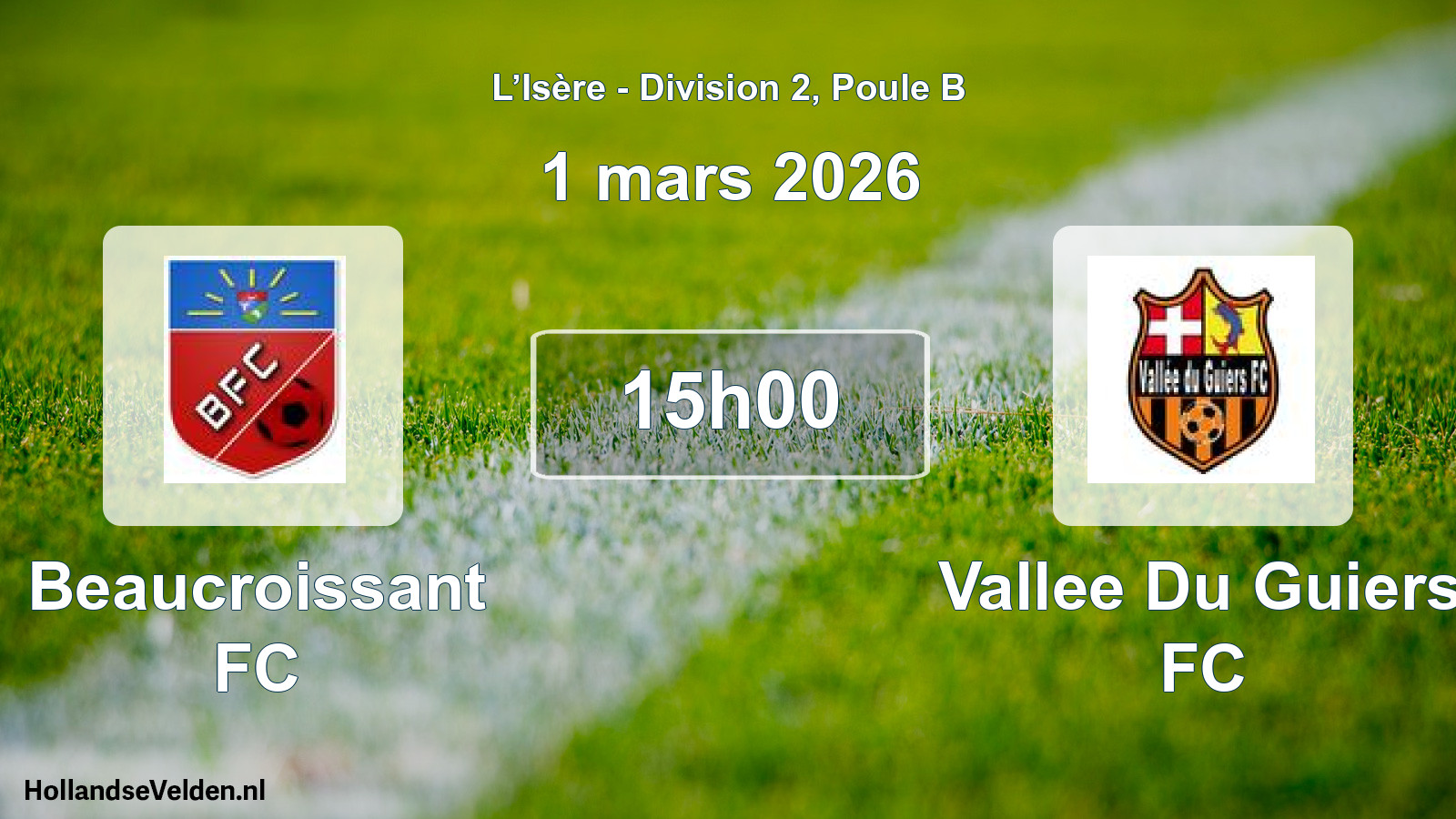 Geplande wedstrijd: Beaucroissant FC - Vallee Du Guiers FC (1 maart 2026)