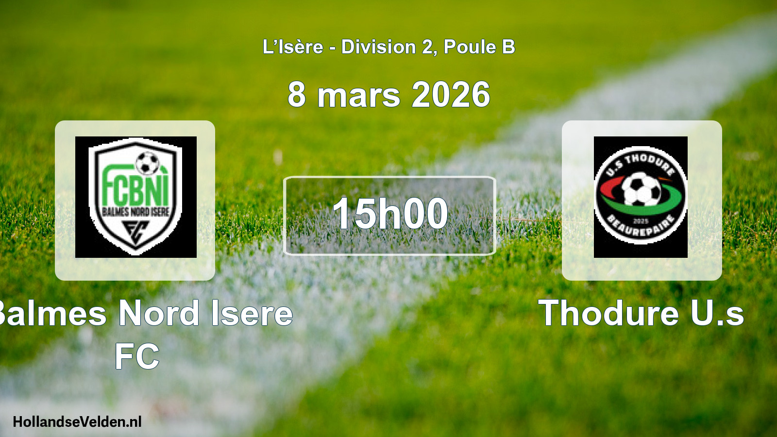 Match programmé: Balmes Nord Isere FC - Thodure U.s (8 mars 2026)