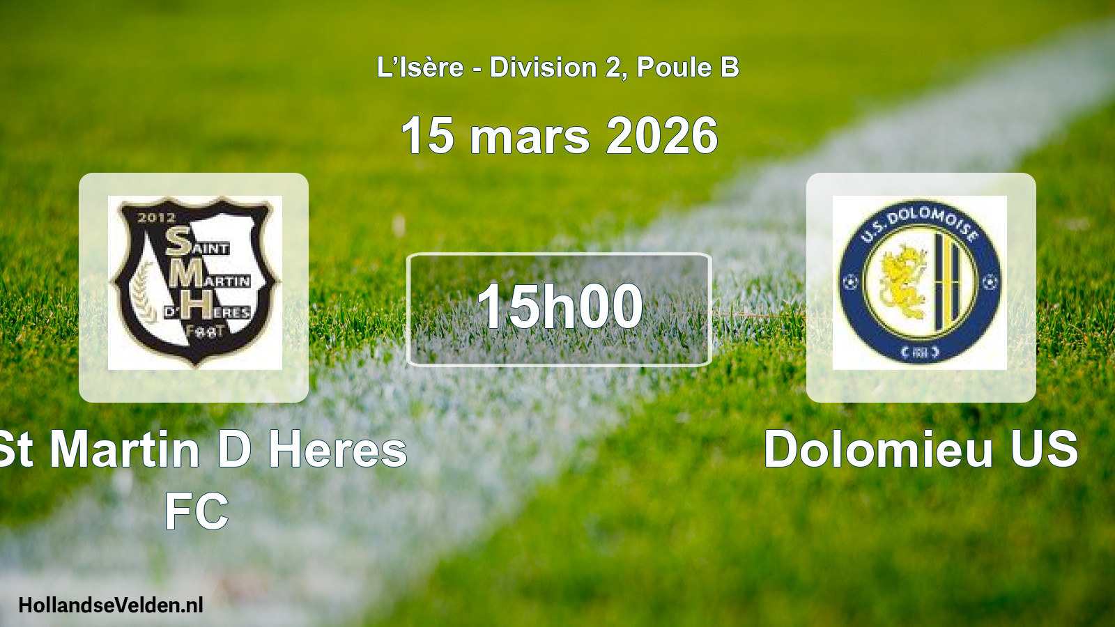 Geplande wedstrijd: St Martin D Heres FC - Dolomieu US (15 maart 2026)