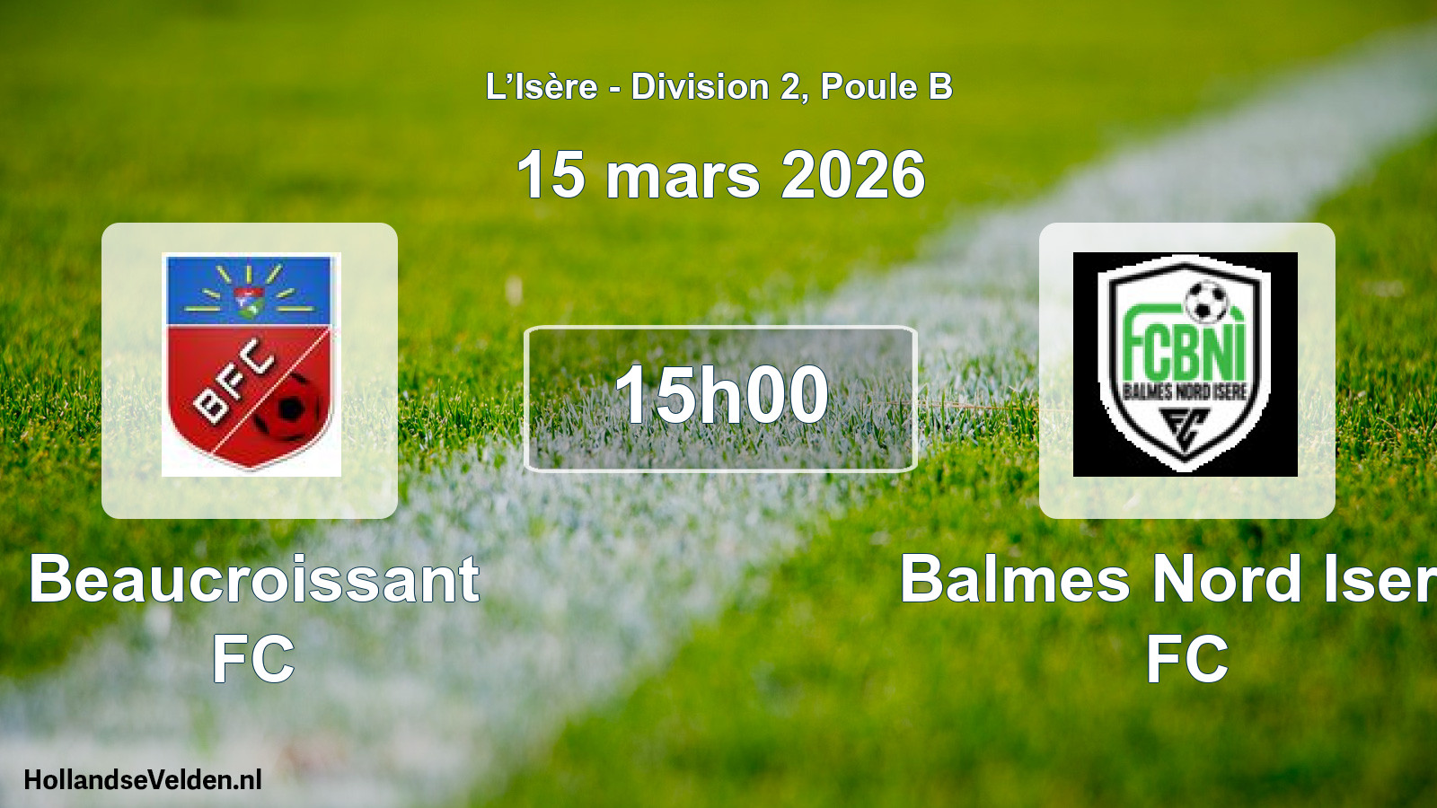 Geplande wedstrijd: Beaucroissant FC - Balmes Nord Isere FC (15 maart 2026)