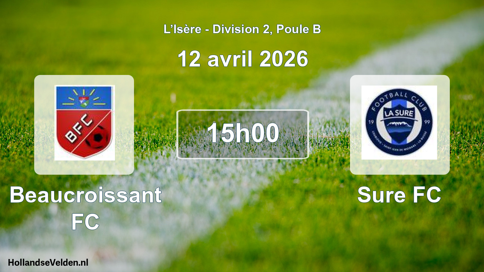 Geplande wedstrijd: Beaucroissant FC - Sure FC (12 april 2026)