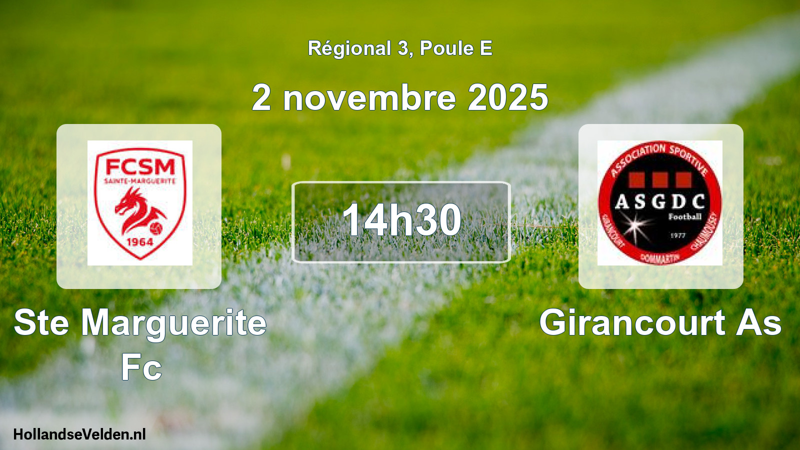 Scheduled Match: Ste Marguerite Fc - Girancourt As (2 November 2025)