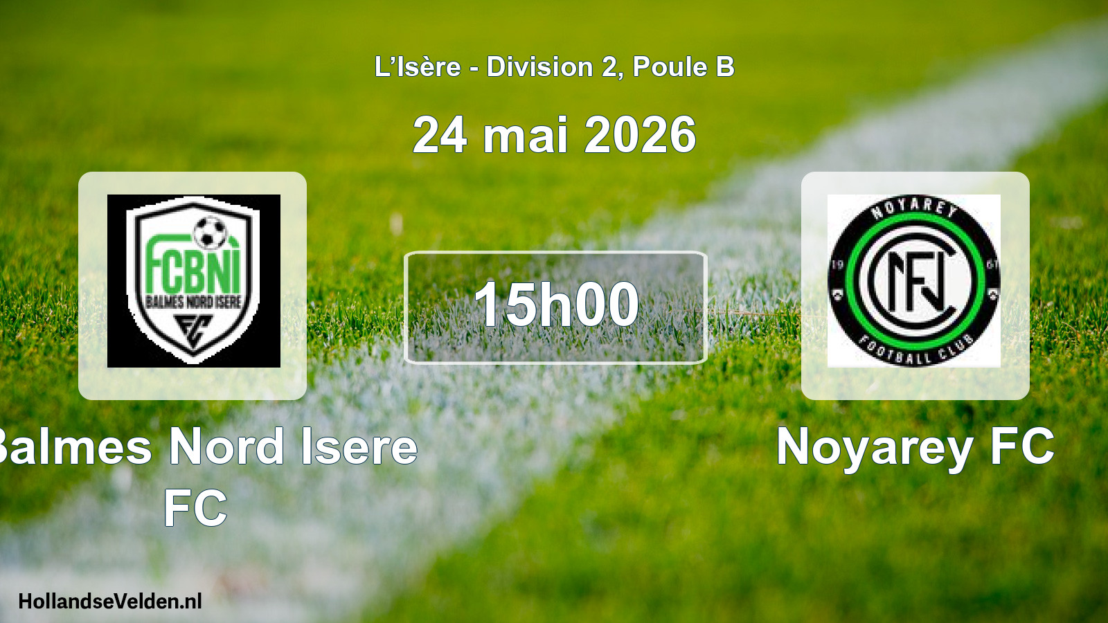 Match programmé: Balmes Nord Isere FC - Noyarey FC (24 mai 2026)