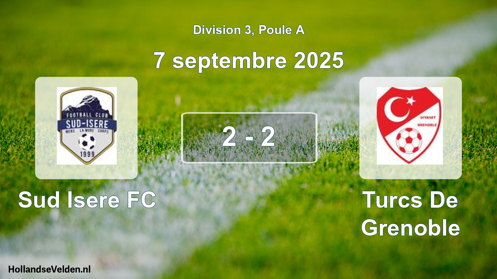 Gespeelde wedstrijd: Sud Isere FC - Turcs De Grenoble 2 - 2 (7 september 2025)