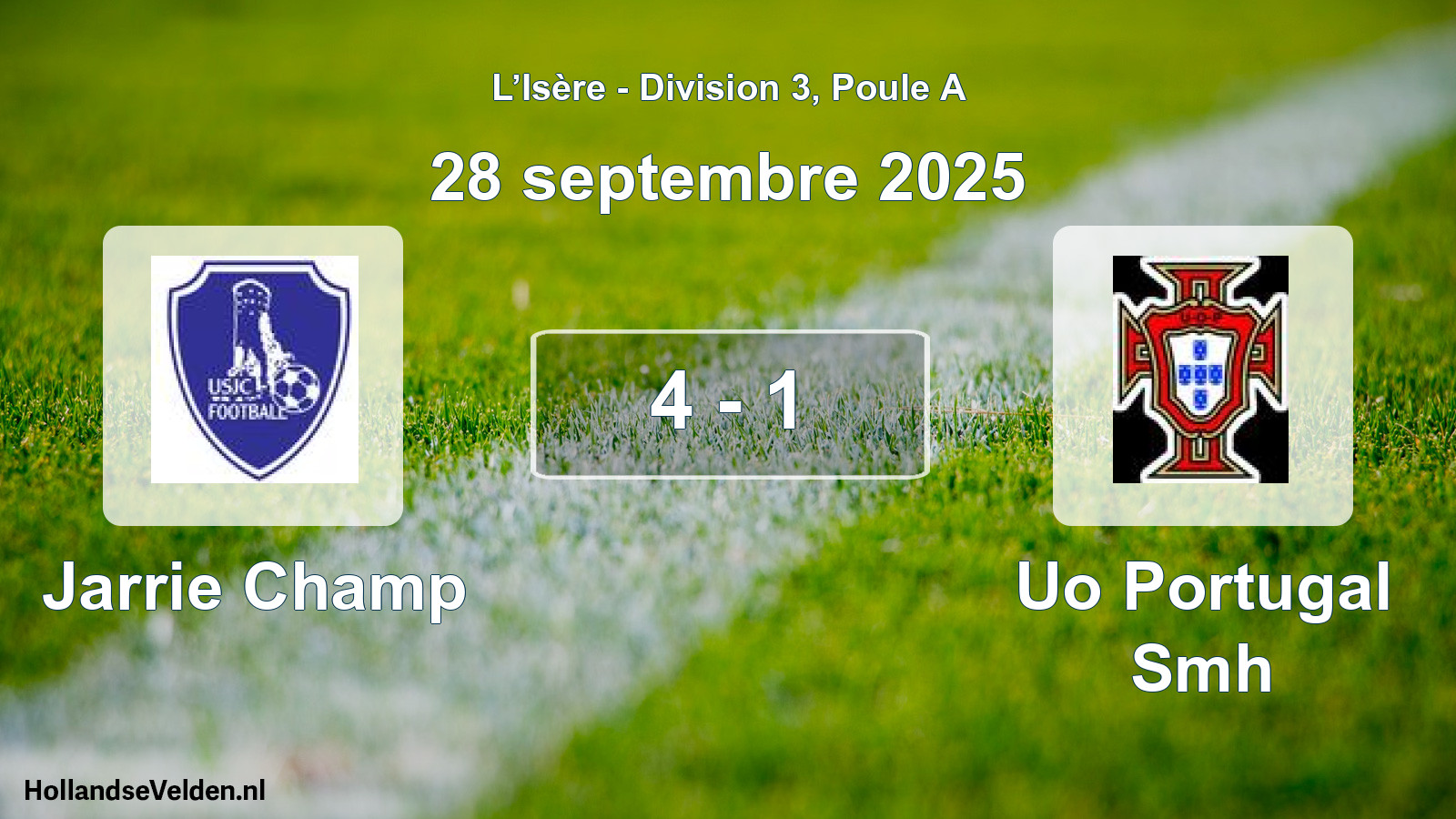 Gespeelde wedstrijd: Jarrie Champ - Uo Portugal Smh 4 - 1 (28 september 2025)