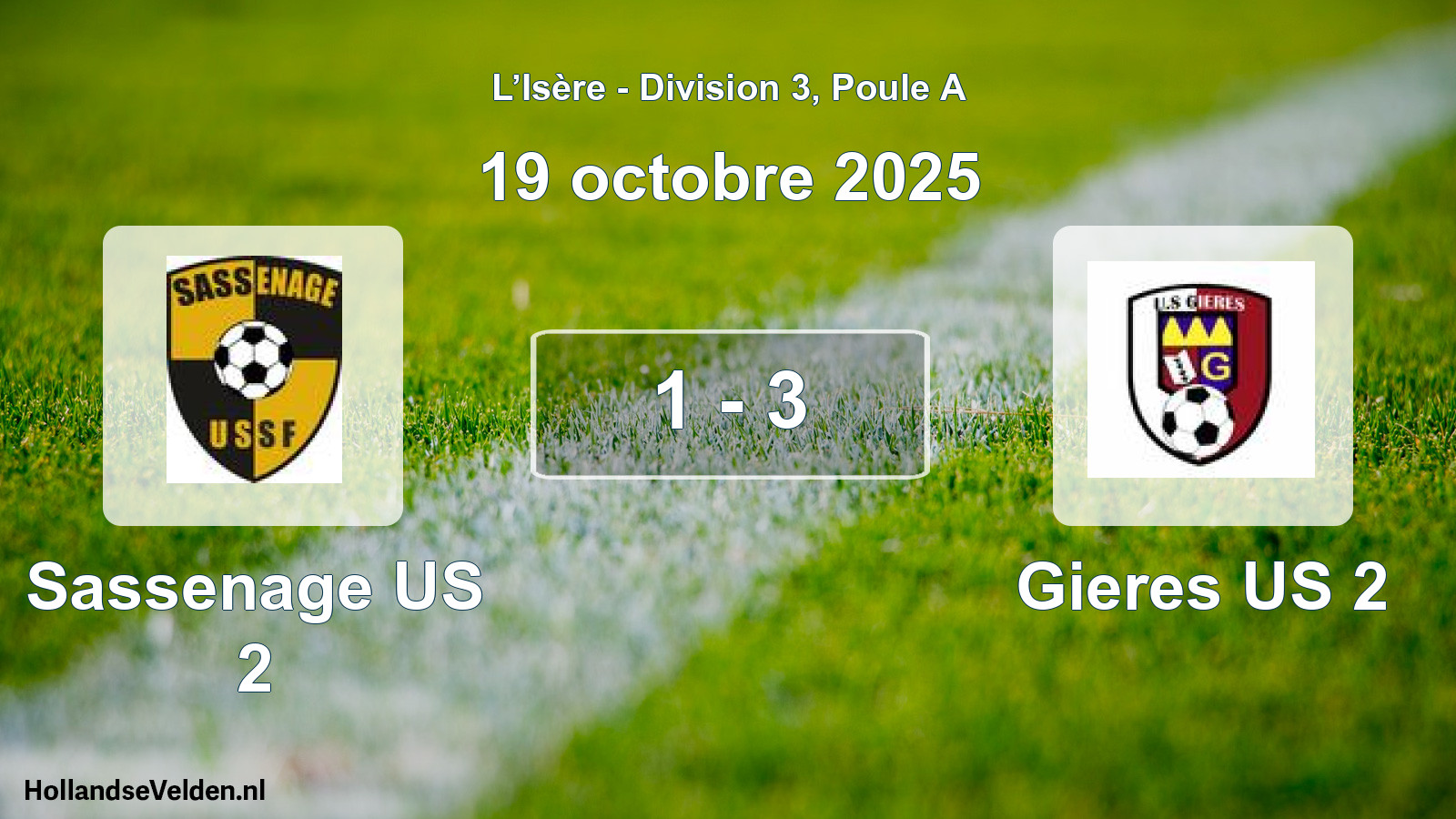 Gespeelde wedstrijd: Sassenage US 2 - Gieres US 2 1 - 3 (19 oktober 2025)