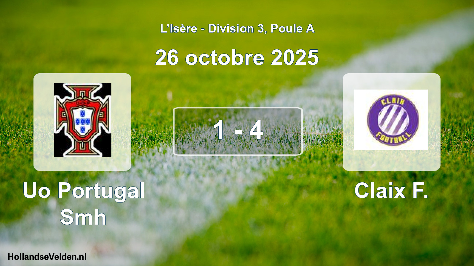 Total number of matches played: Uo Portugal Smh - Claix F. 1 - 4 (26 October 2025)
