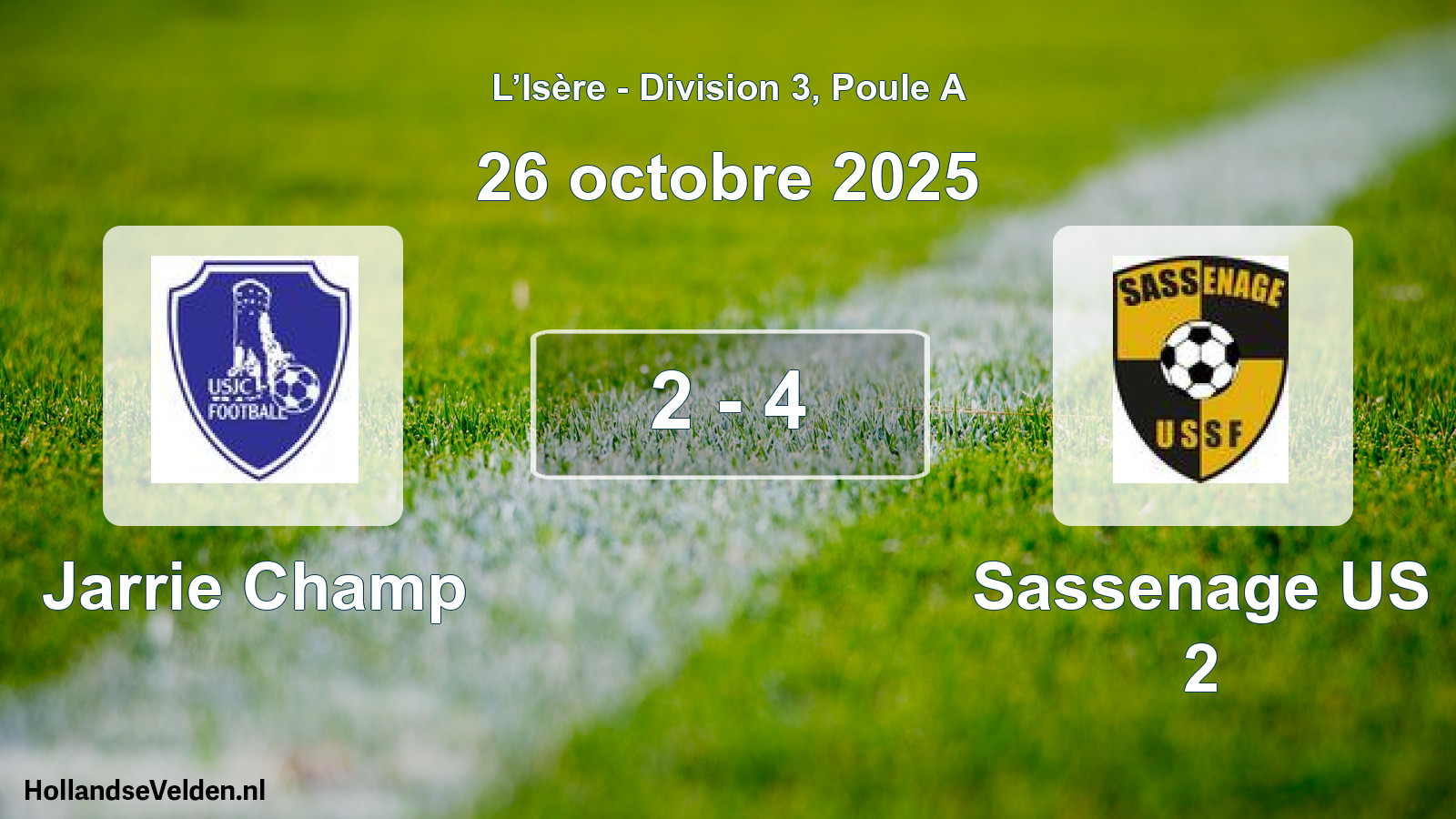 Gespeelde wedstrijd: Jarrie Champ - Sassenage US 2 2 - 4 (26 oktober 2025)