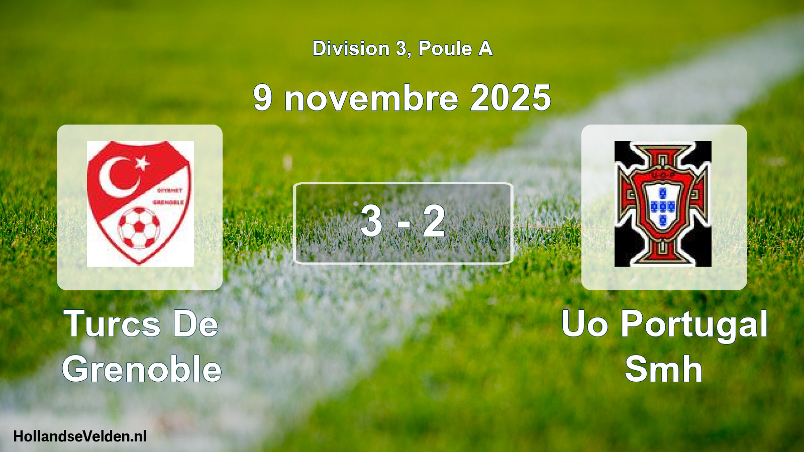 Gespeelde wedstrijd: Turcs De Grenoble - Uo Portugal Smh 3 - 2 (9 november 2025)
