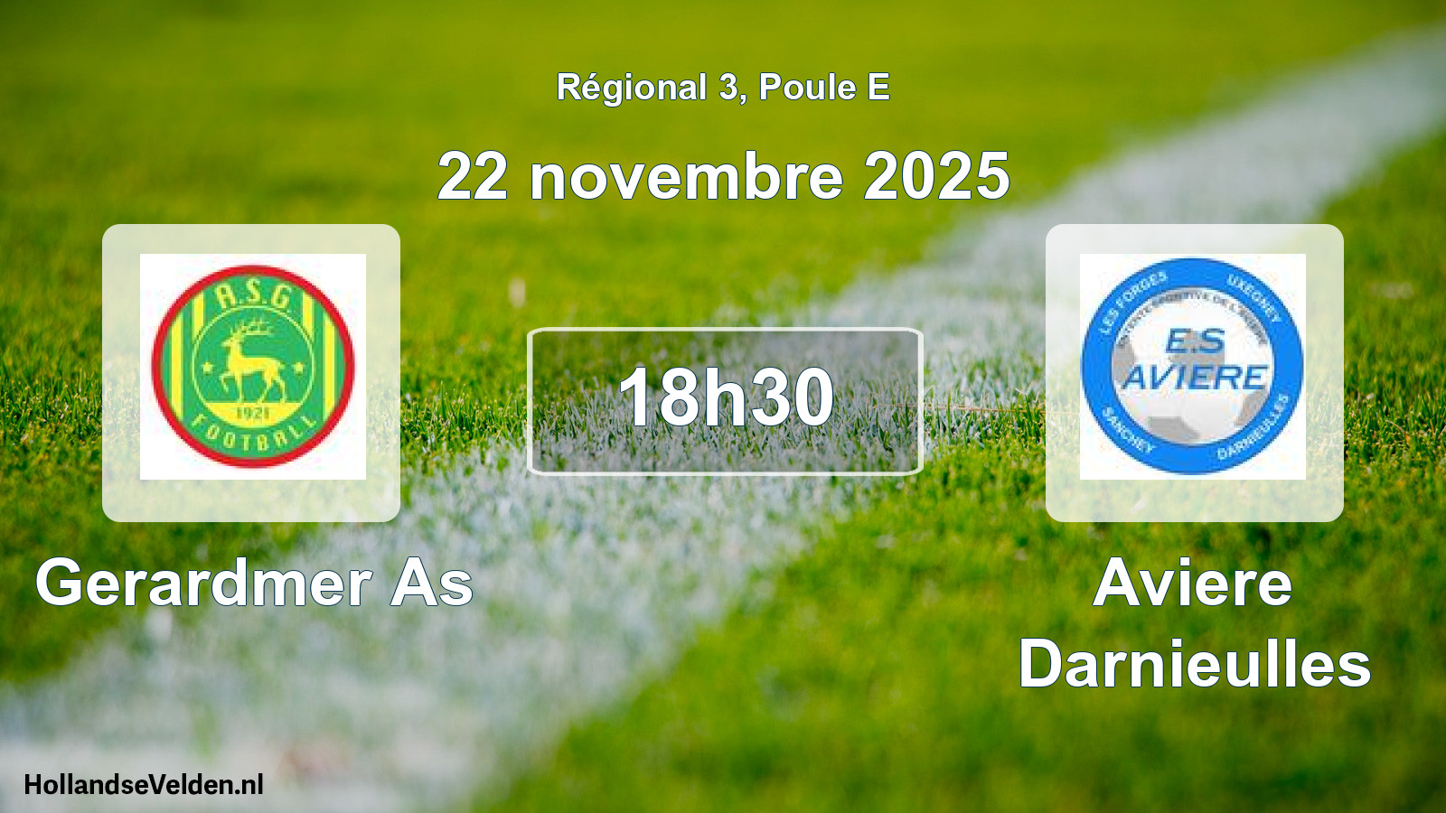 Geplande wedstrijd: Gerardmer As - Aviere Darnieulles (22 novembre 2025)