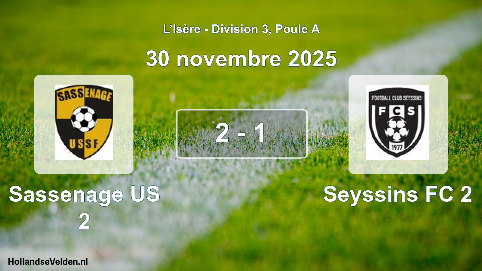 Gespeelde wedstrijd: Sassenage US 2 - Seyssins FC 2 2 - 1 (30 november 2025)