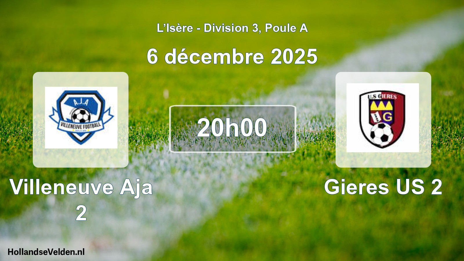 Match programmé: Villeneuve Aja 2 - Gieres US 2 (6 décembre 2025)