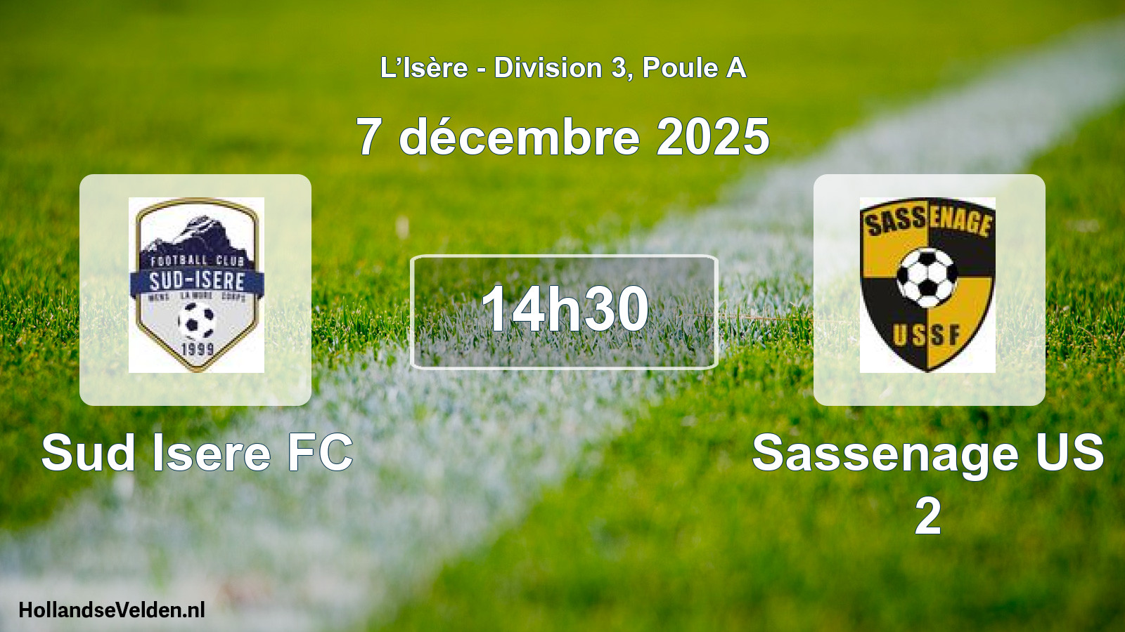 Geplande wedstrijd: Sud Isere FC - Sassenage US 2 (7 december 2025)