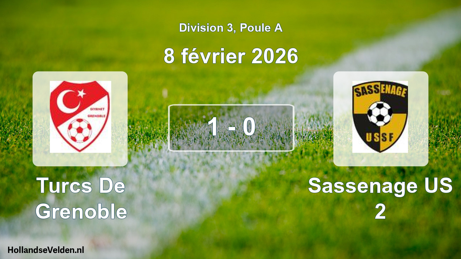 Gespeelde wedstrijd: Turcs De Grenoble - Sassenage US 2 1 - 0 (8 februari 2026)