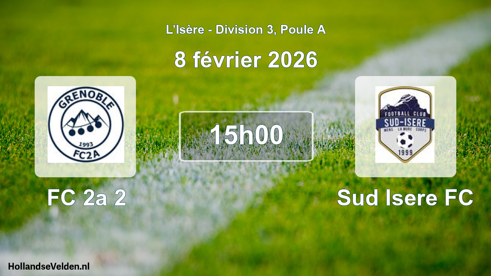 Geplande wedstrijd: FC 2a 2 - Sud Isere FC (8 februari 2026)