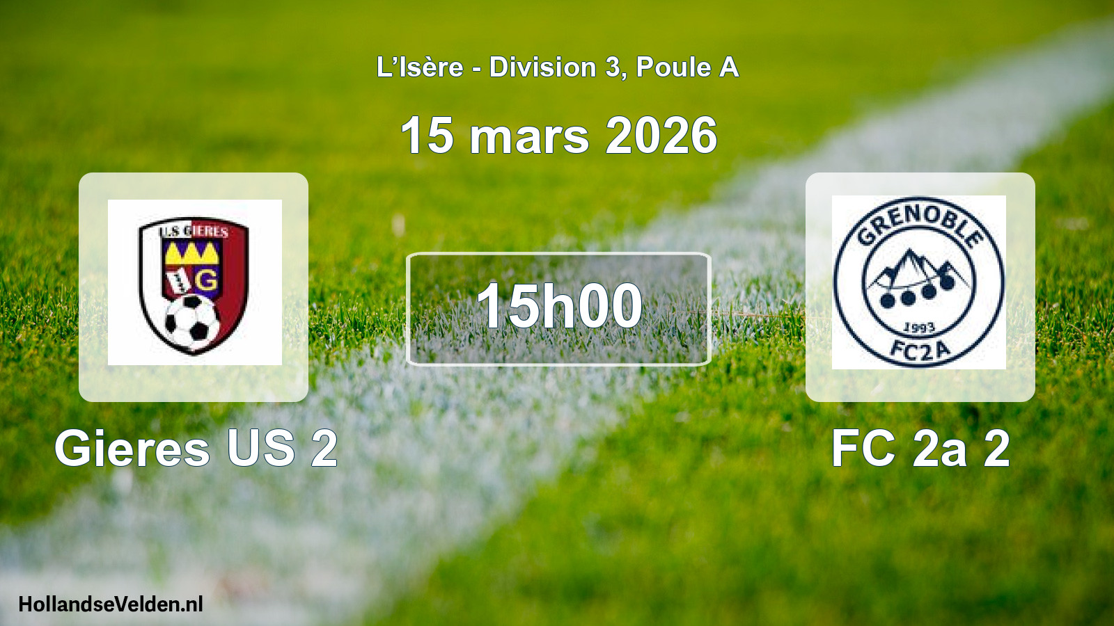 Geplande wedstrijd: Gieres US 2 - FC 2a 2 (15 maart 2026)