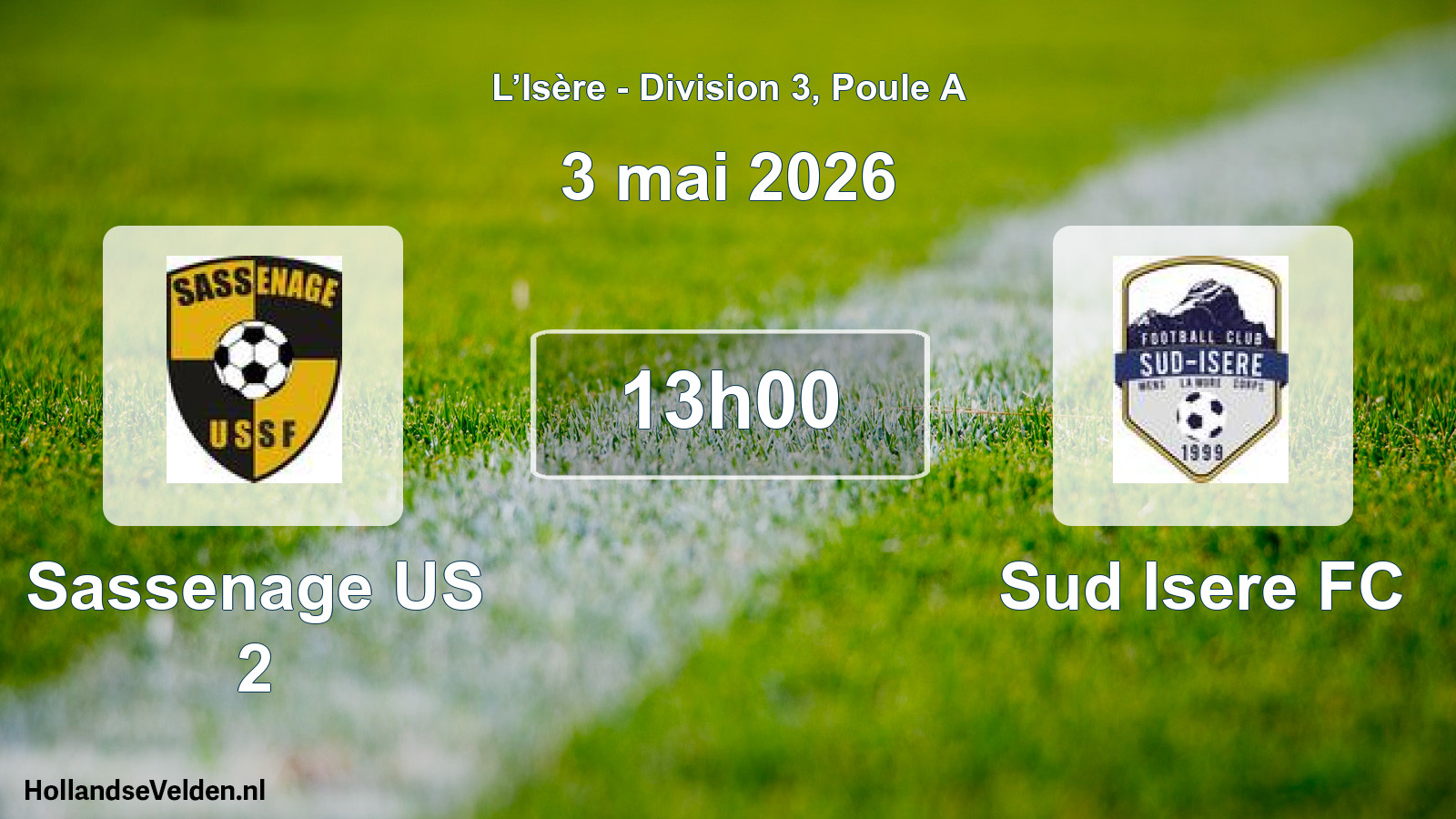 Geplande wedstrijd: Sassenage US 2 - Sud Isere FC (3 mei 2026)