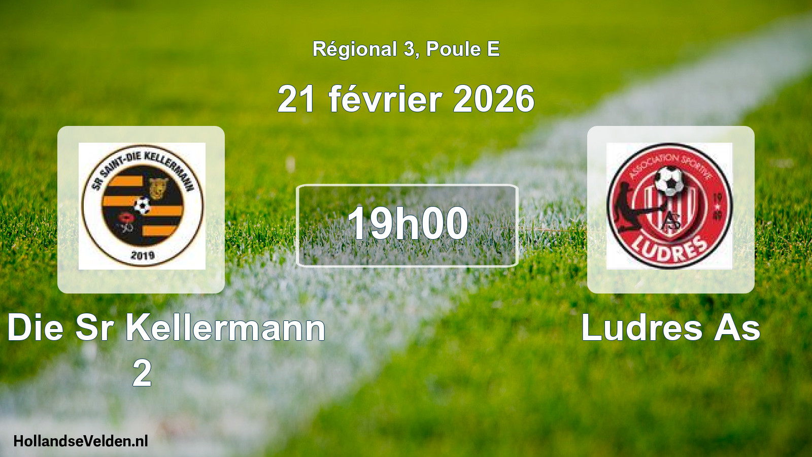 Geplande wedstrijd: St Die Sr Kellermann 2 - Ludres As (21 février 2026)
