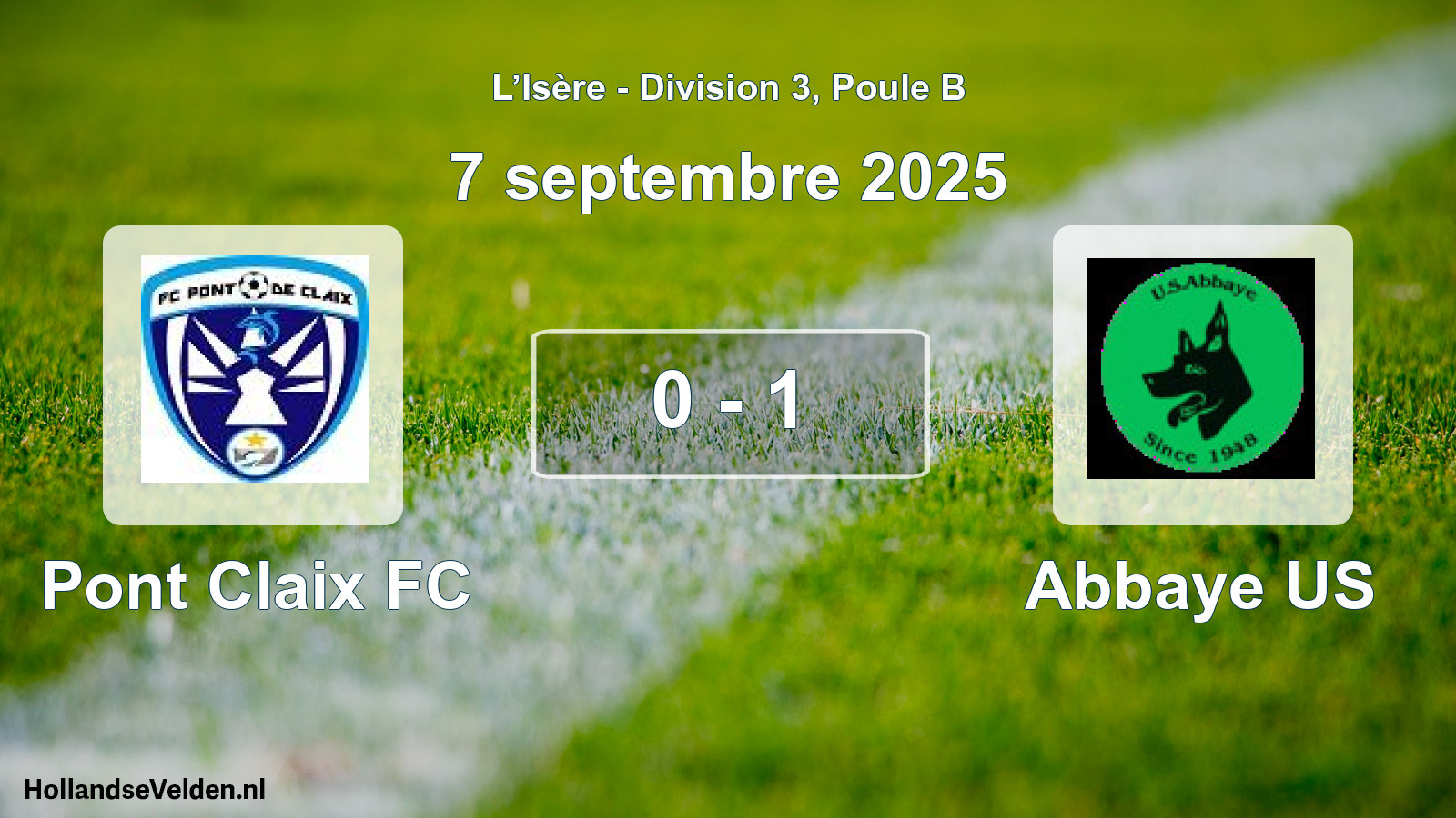 Gespeelde wedstrijd: Pont Claix FC - Abbaye US 0 - 1 (7 september 2025)