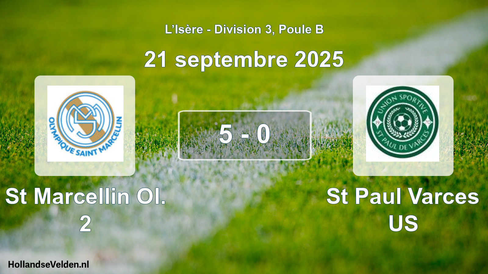 Gespeelde wedstrijd: St Marcellin Ol. 2 - St Paul Varces US 5 - 0 (21 september 2025)