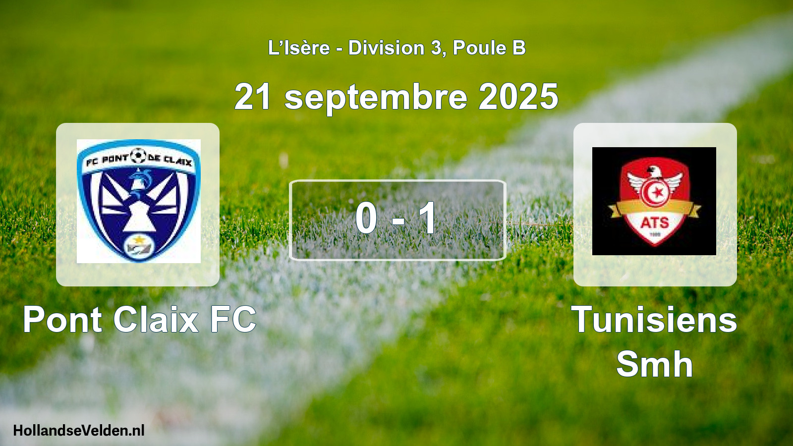 Gespeelde wedstrijd: Pont Claix FC - Tunisiens Smh 0 - 1 (21 september 2025)