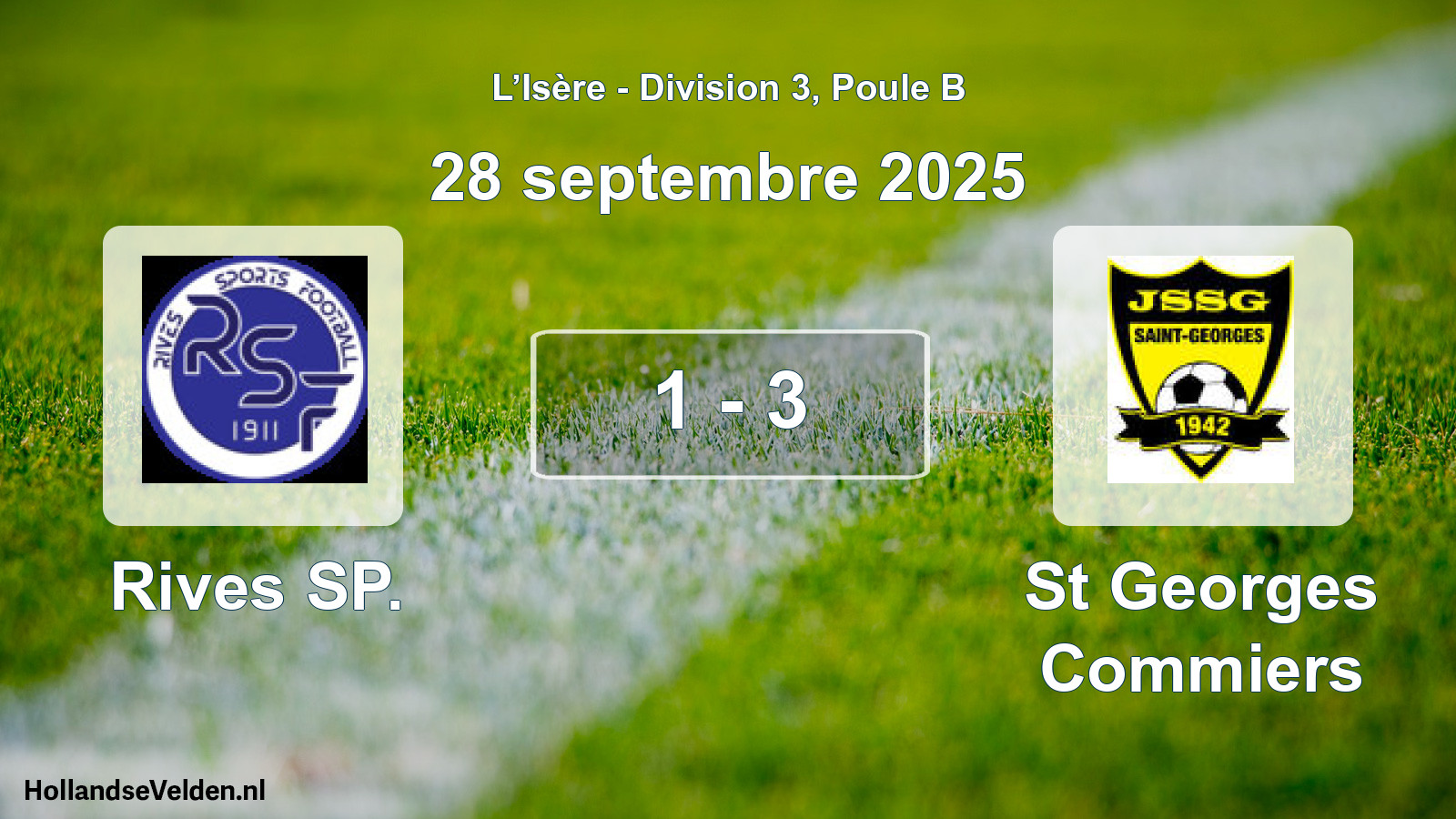 Gespeelde wedstrijd: Rives SP. - St Georges Commiers 1 - 3 (28 september 2025)