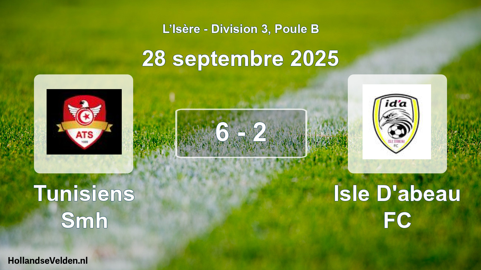 Gespeelde wedstrijd: Tunisiens Smh - Isle D'abeau FC 6 - 2 (28 september 2025)