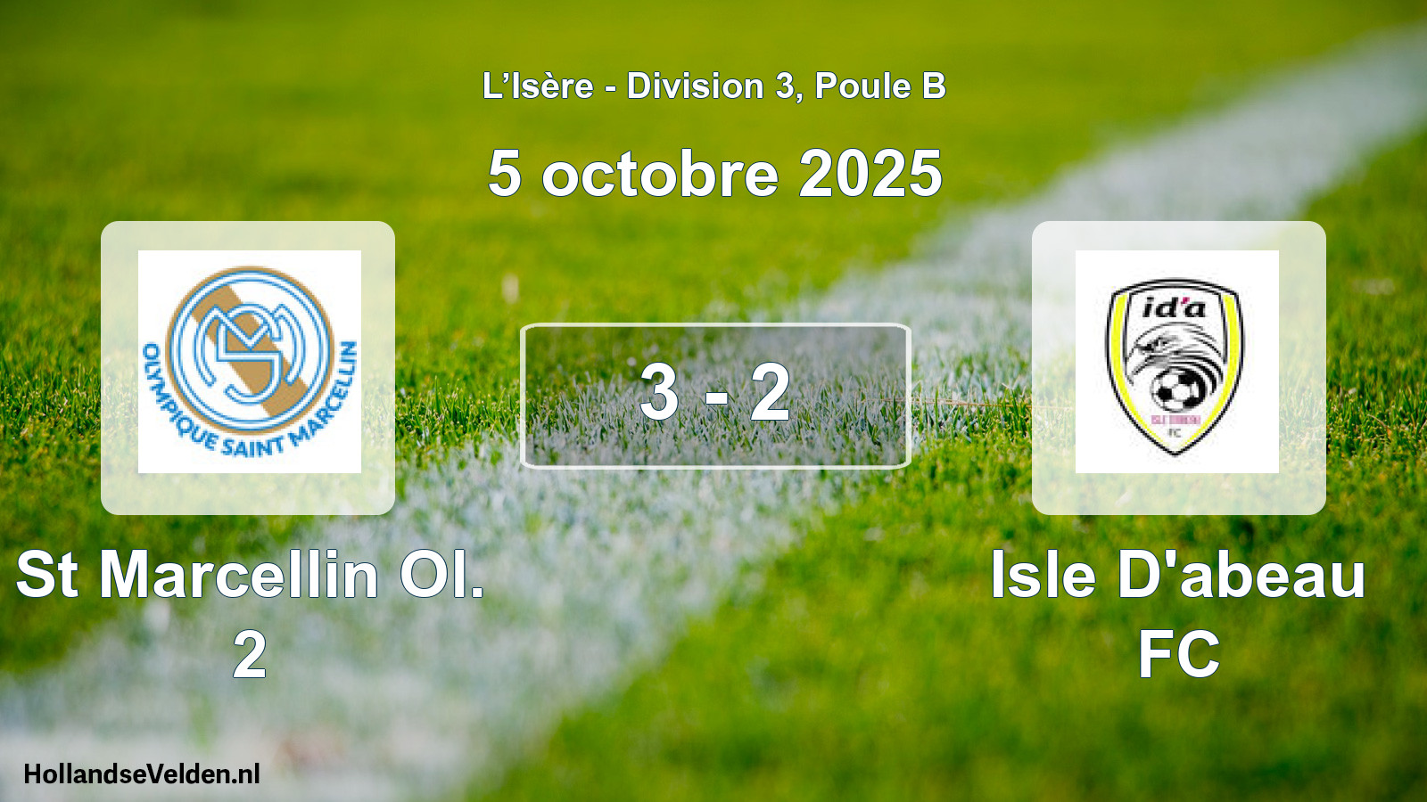Gespeelde wedstrijd: St Marcellin Ol. 2 - Isle D'abeau FC 3 - 2 (5 oktober 2025)