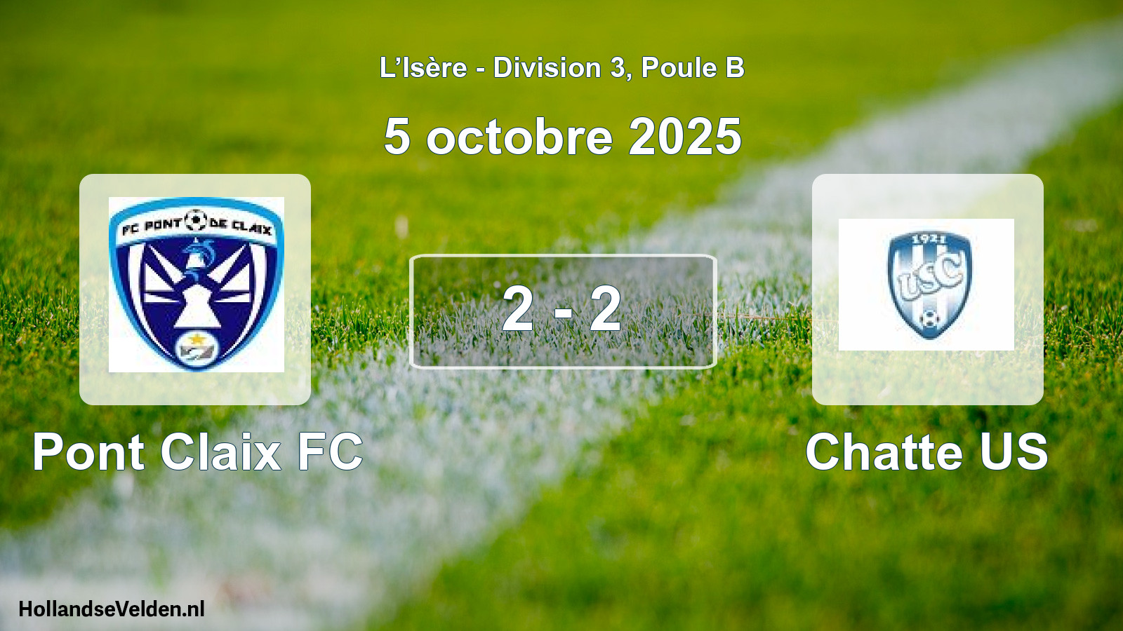 Match joué: Pont Claix FC - Chatte US 2 - 2 (5 octobre 2025)