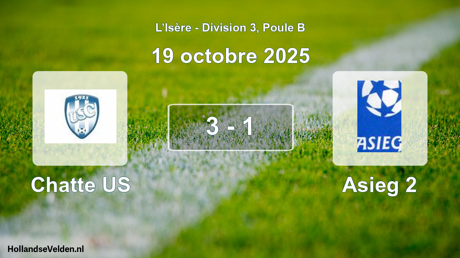 Gespeelde wedstrijd: Chatte US - Asieg 2 3 - 1 (19 oktober 2025)
