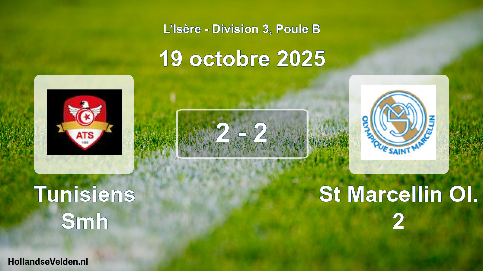 Gespeelde wedstrijd: Tunisiens Smh - St Marcellin Ol. 2 2 - 2 (19 oktober 2025)
