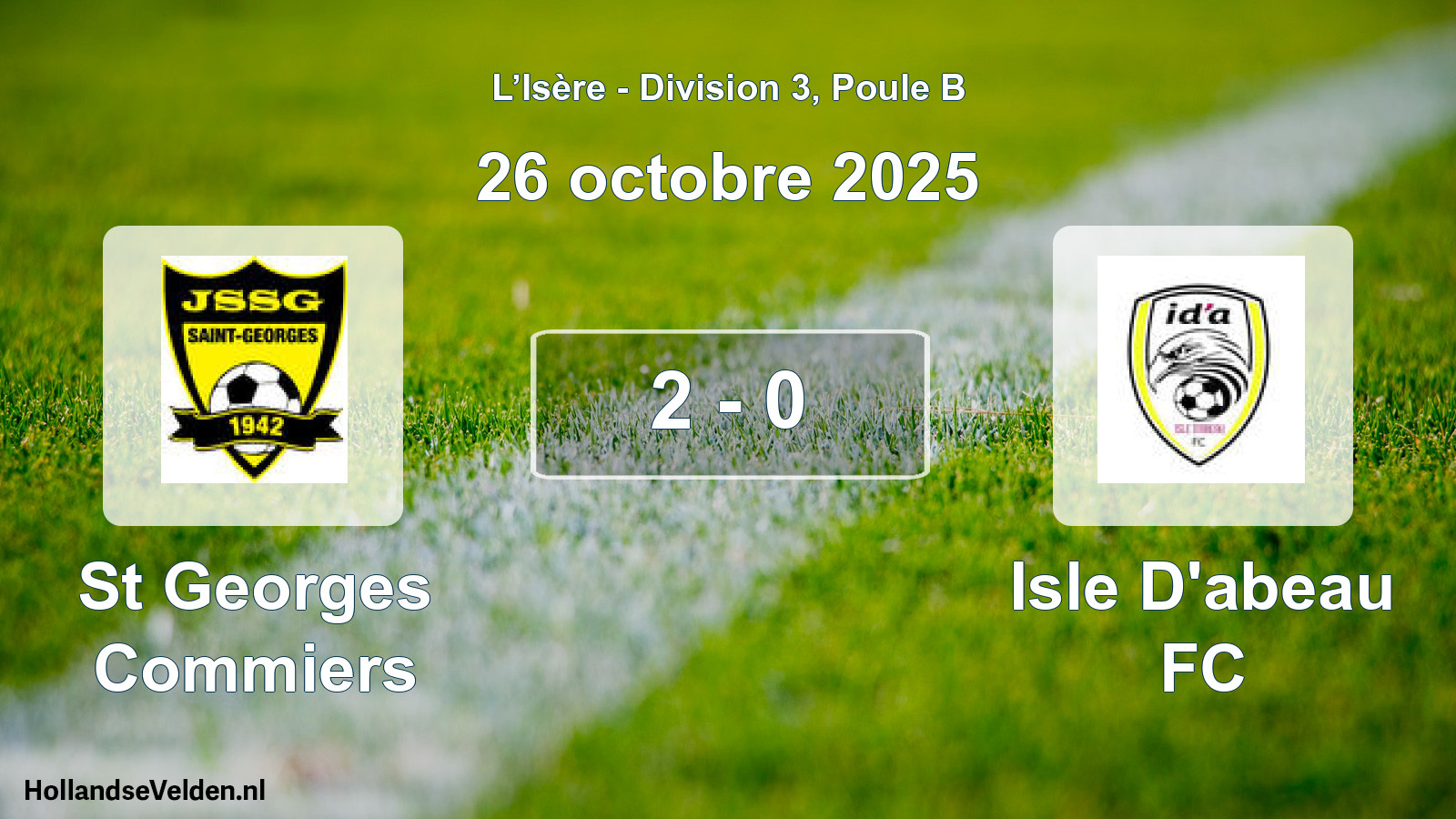 Gespeelde wedstrijd: St Georges Commiers - Isle D'abeau FC 2 - 0 (26 oktober 2025)