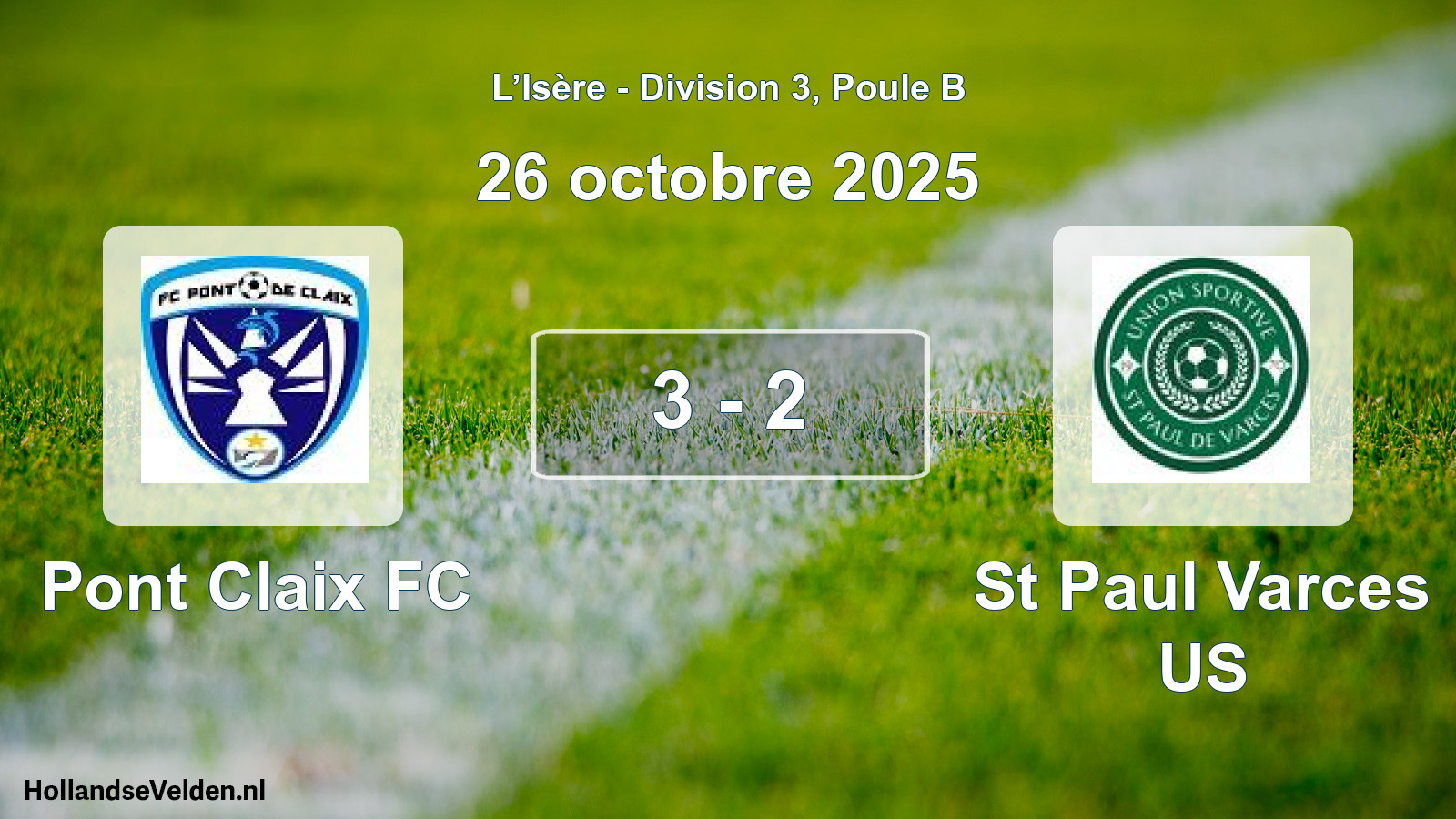 Gespeelde wedstrijd: Pont Claix FC - St Paul Varces US 3 - 2 (26 oktober 2025)