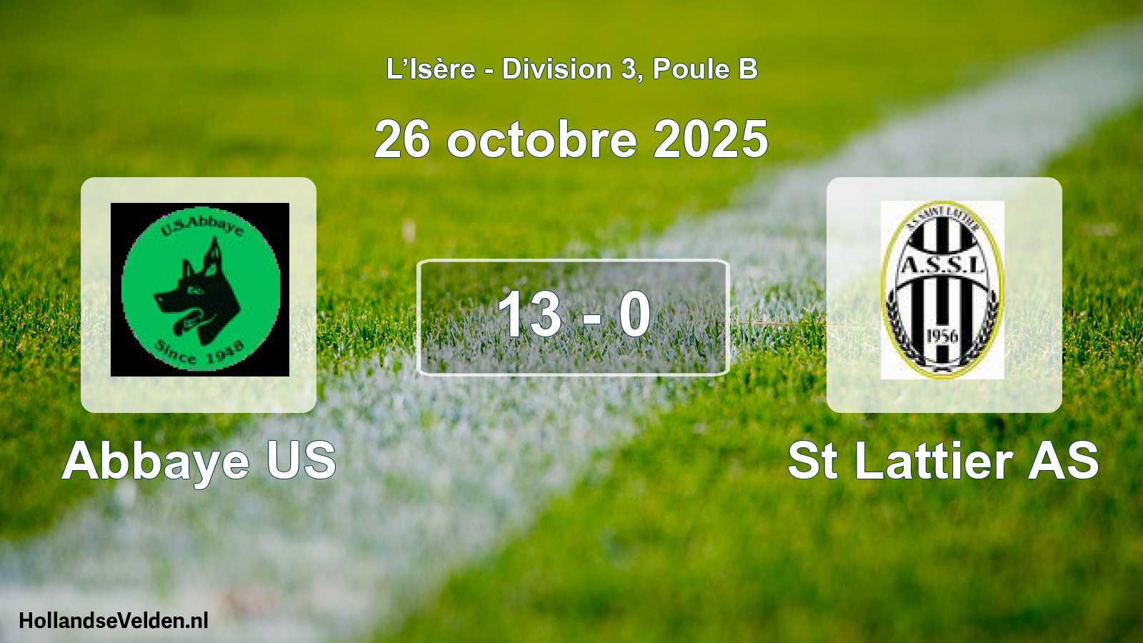 Match joué: Abbaye US - St Lattier AS 13 - 0 (26 octobre 2025)
