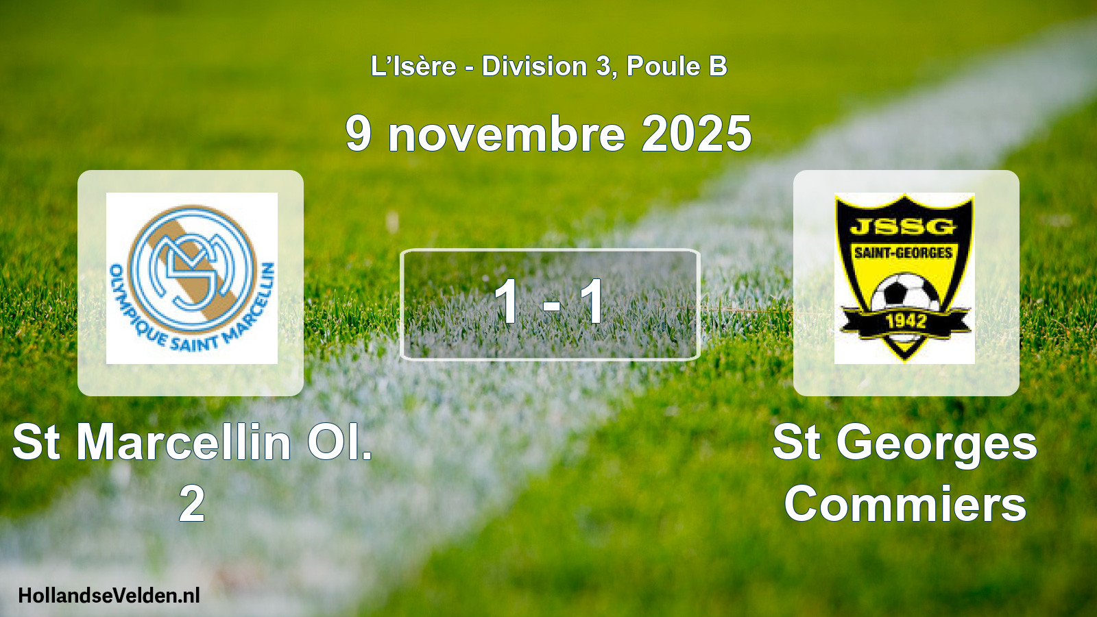 Gespeelde wedstrijd: St Marcellin Ol. 2 - St Georges Commiers 1 - 1 (9 november 2025)