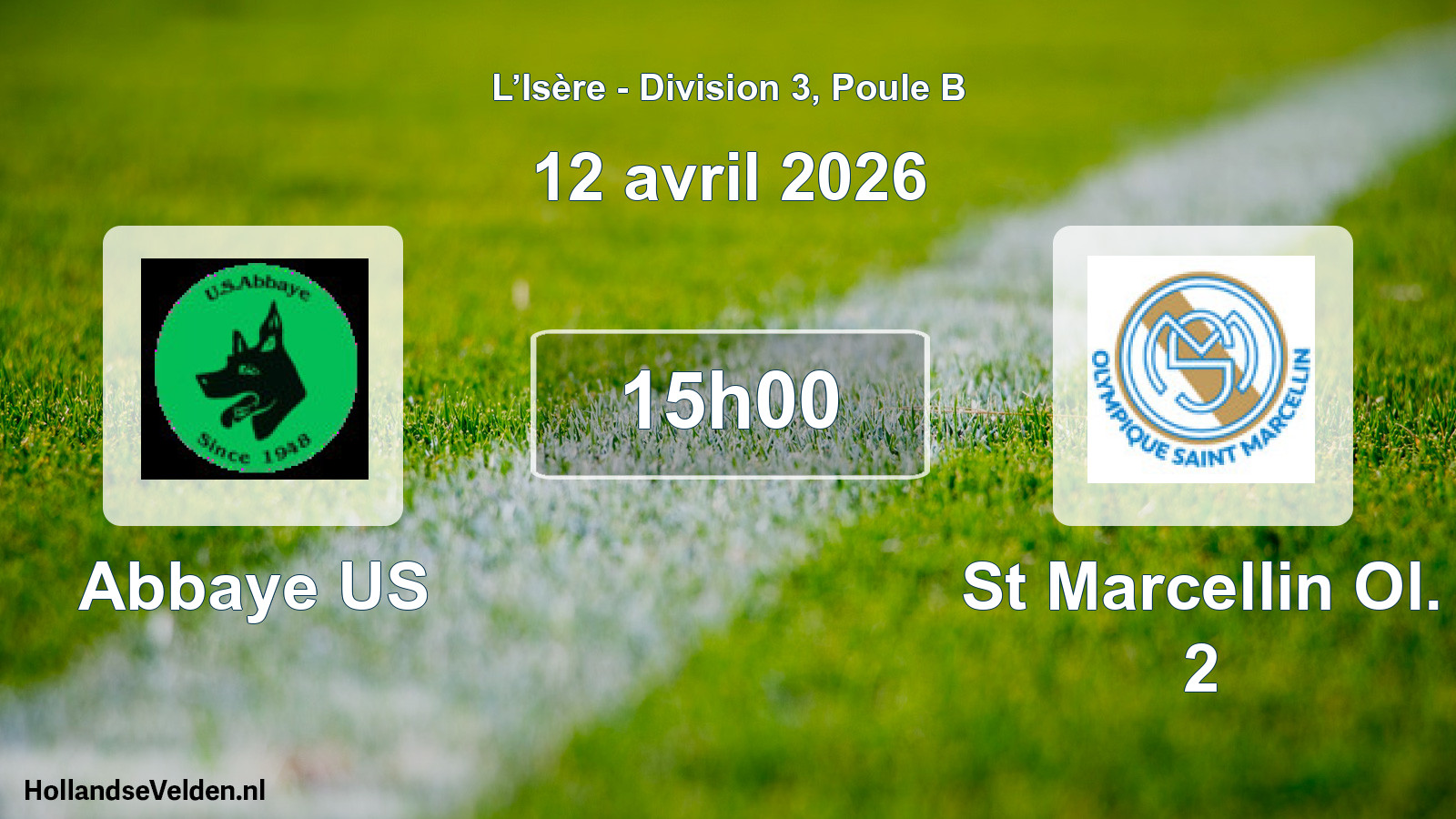 Match programmé: Abbaye US - St Marcellin Ol. 2 (12 avril 2026)