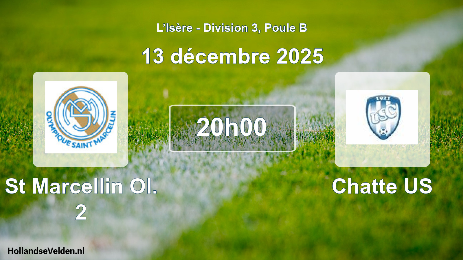 Match programmé: St Marcellin Ol. 2 - Chatte US (13 décembre 2025)