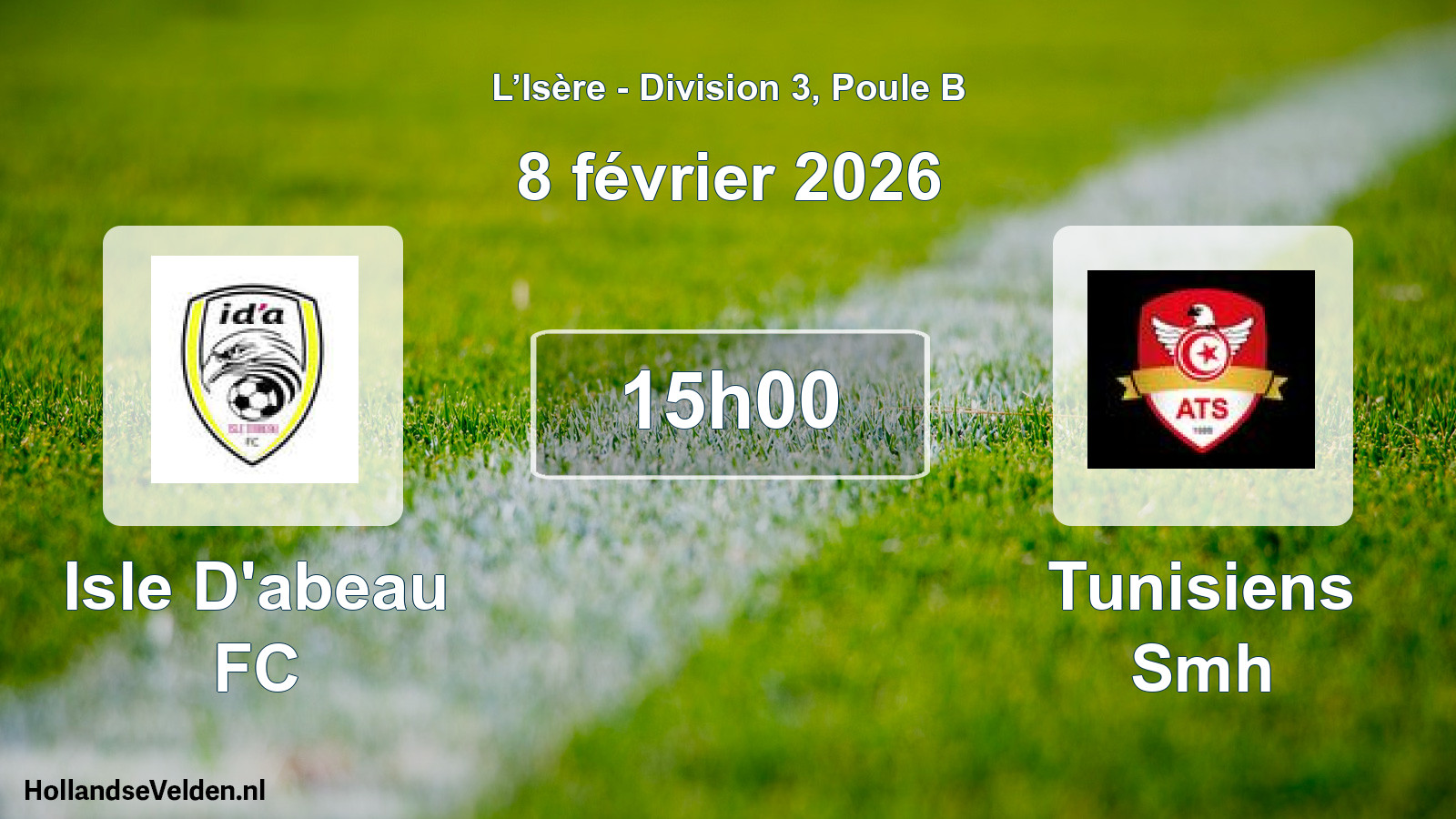 Scheduled Match: Isle D'abeau FC - Tunisiens Smh (8 February 2026)