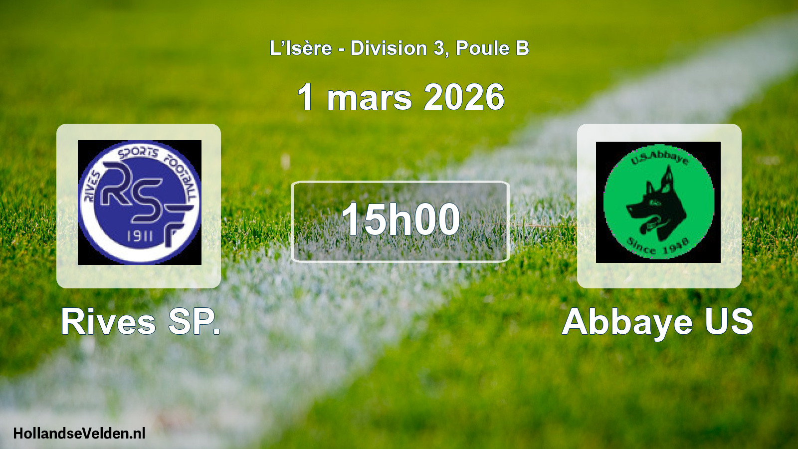 Geplande wedstrijd: Rives SP. - Abbaye US (1 maart 2026)