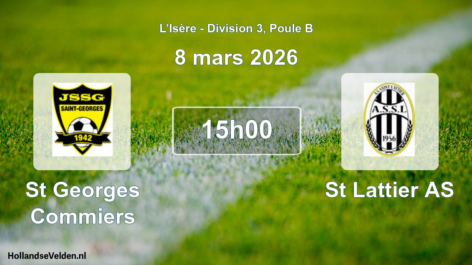 Match programmé: St Georges Commiers - St Lattier AS (8 mars 2026)