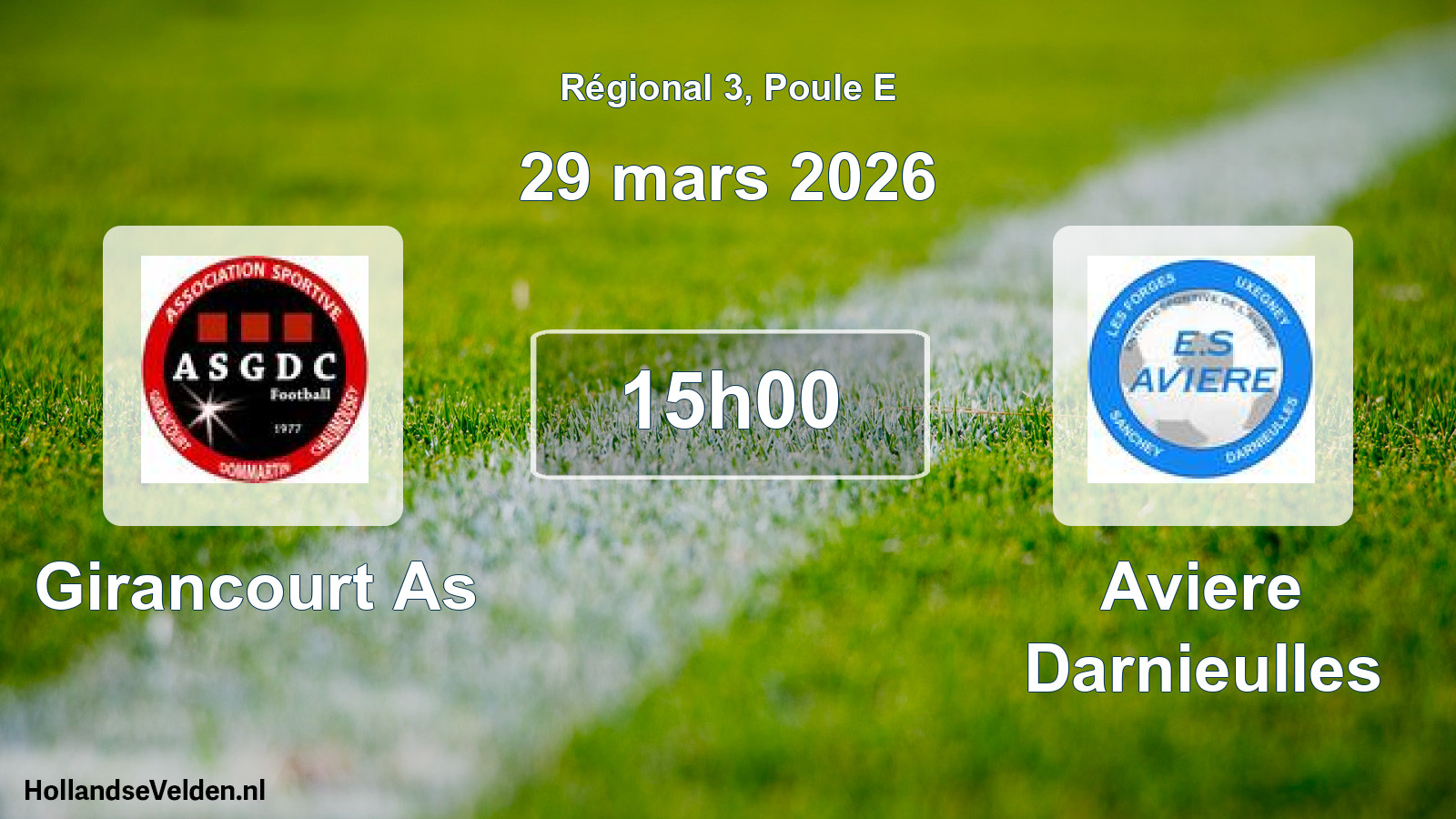 Scheduled Match: Girancourt As - Aviere Darnieulles (29 March 2026)