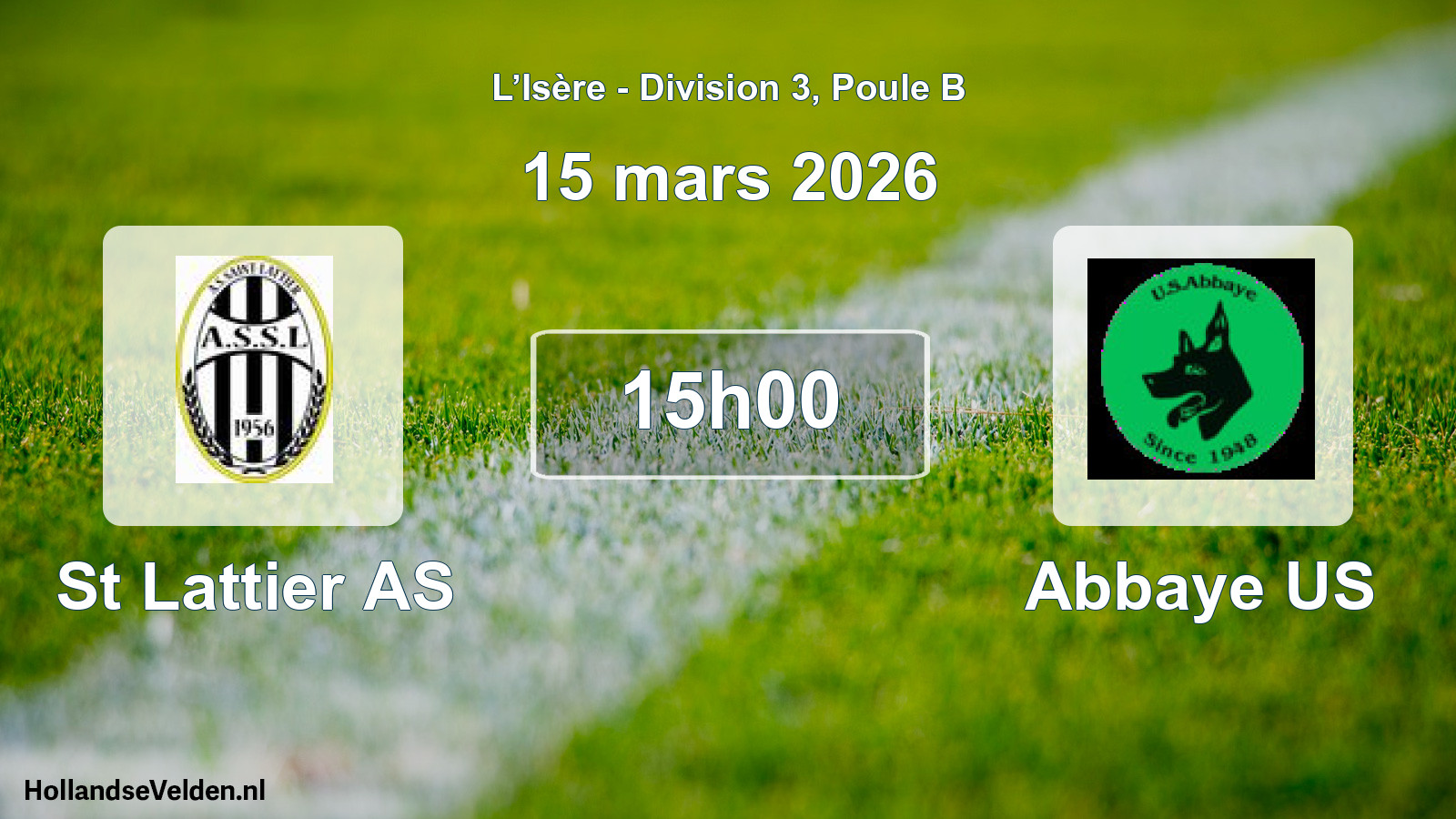 Scheduled Match: St Lattier AS - Abbaye US (15 March 2026)