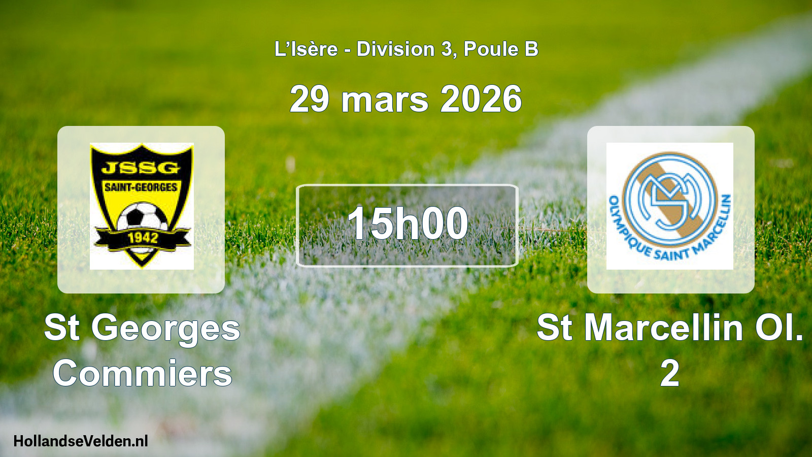 Geplande wedstrijd: St Georges Commiers - St Marcellin Ol. 2 (29 maart 2026)