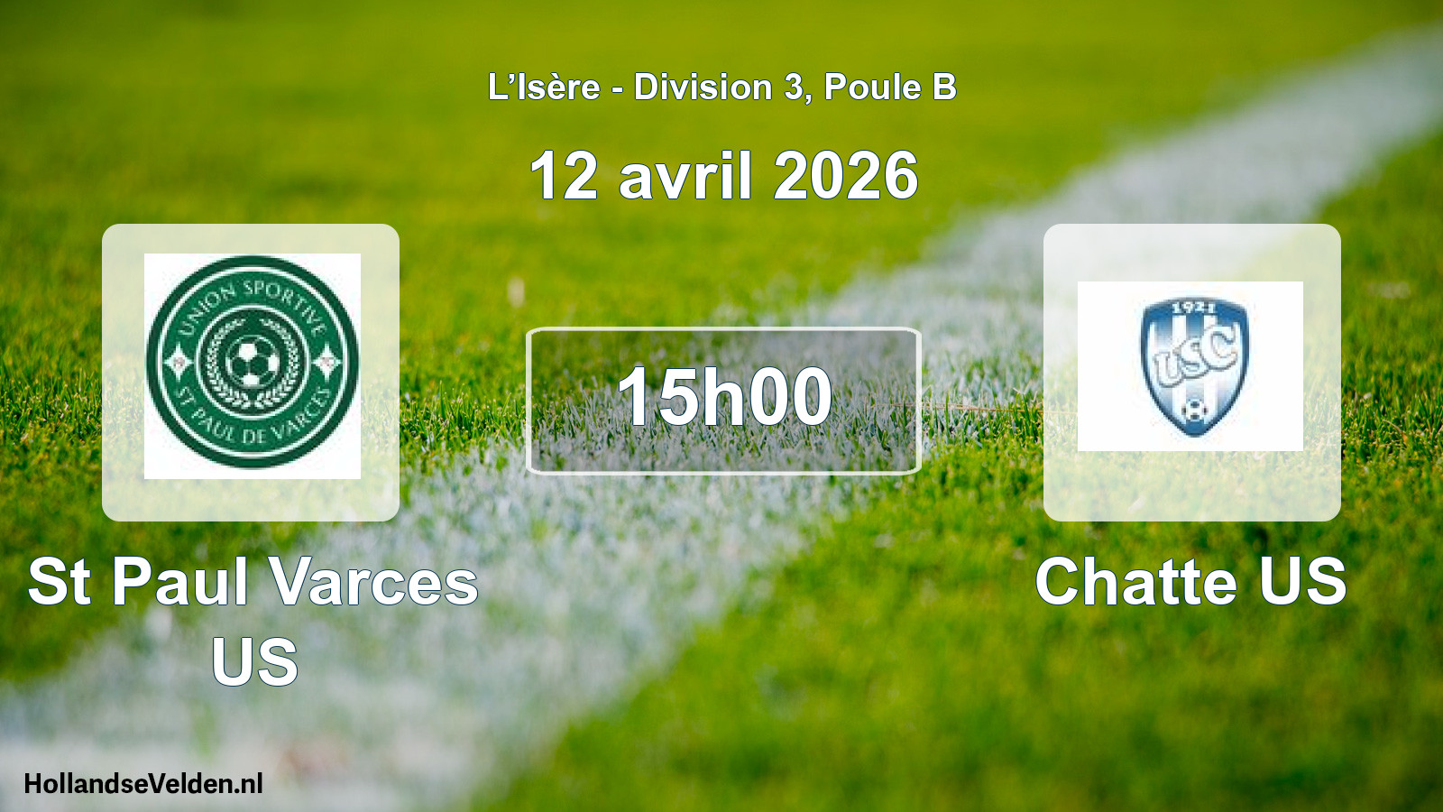 Geplande wedstrijd: St Paul Varces US - Chatte US (12 april 2026)
