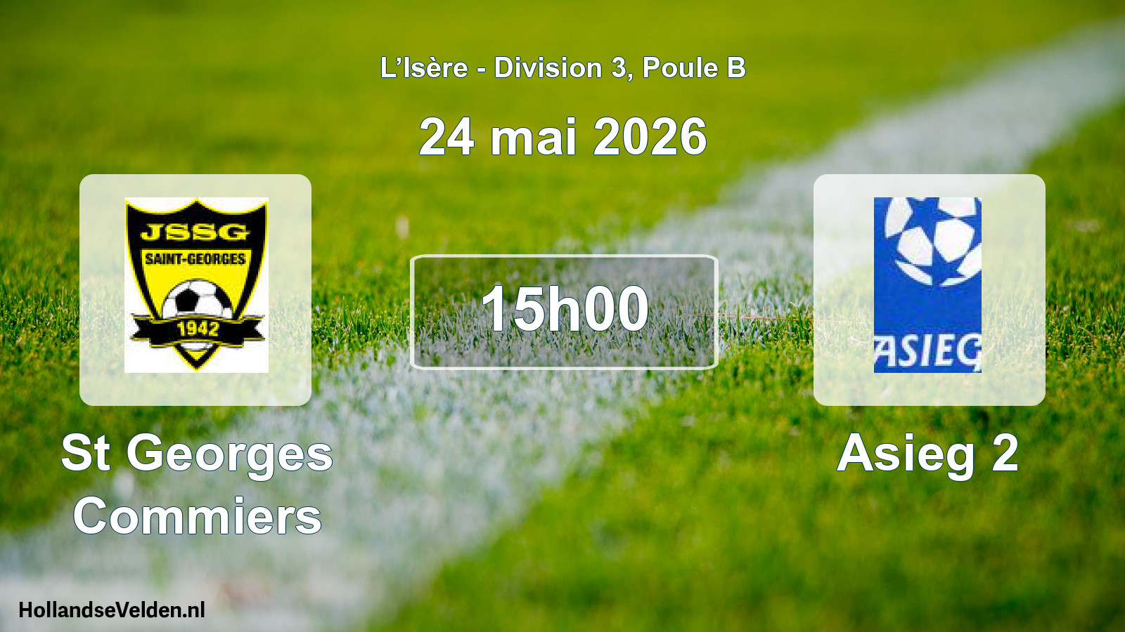 Match programmé: St Georges Commiers - Asieg 2 (24 mai 2026)