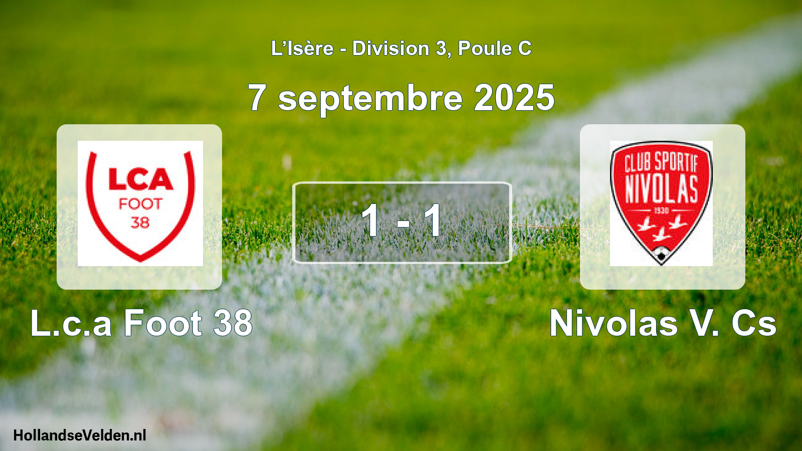 Gespeelde wedstrijd: L.c.a Foot 38 - Nivolas V. Cs 1 - 1 (7 september 2025)
