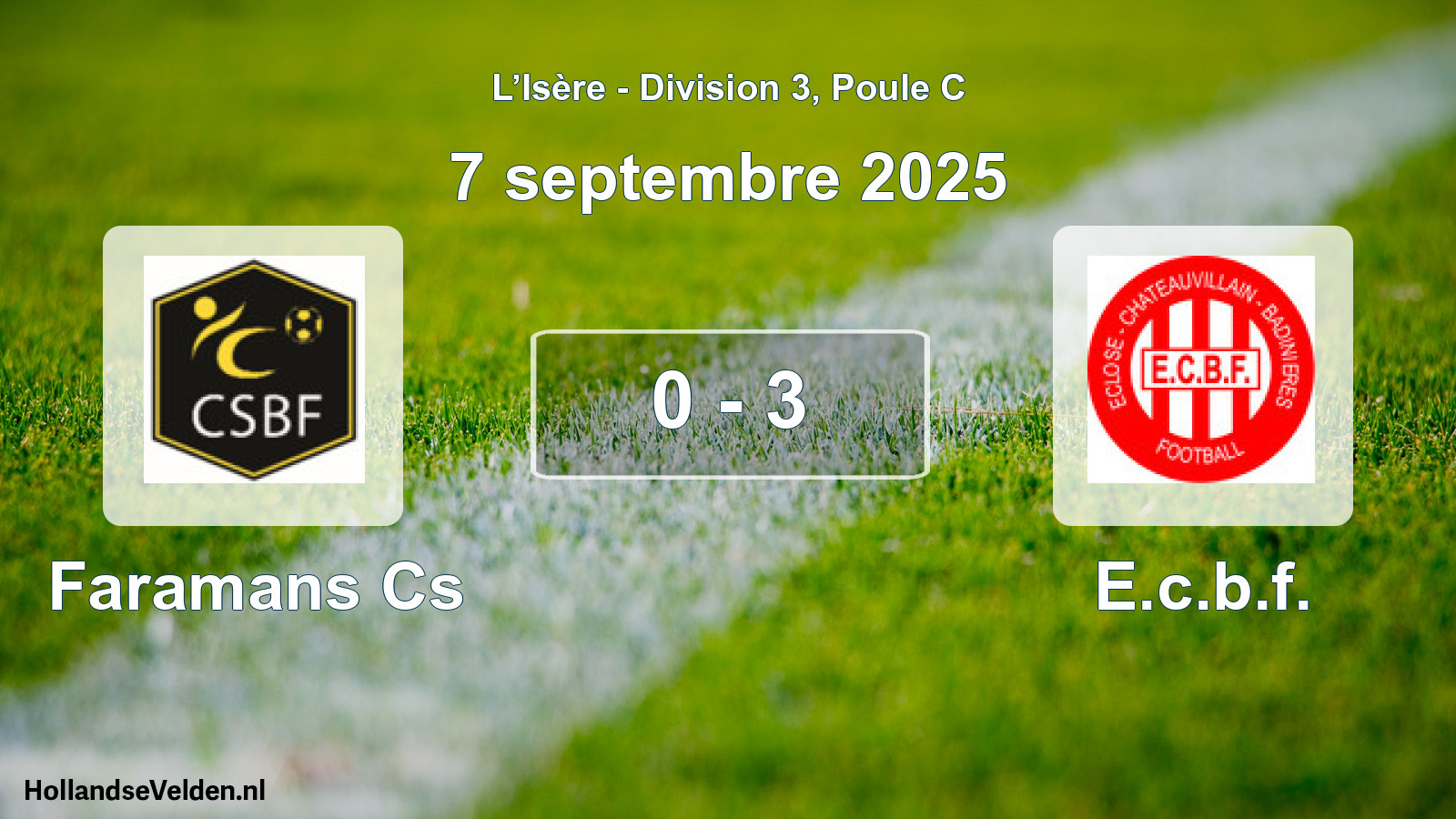 Gespeelde wedstrijd: Faramans Cs - E.c.b.f. 0 - 3 (7 september 2025)