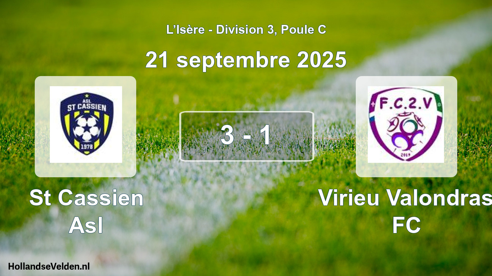 Gespeelde wedstrijd: St Cassien Asl - Virieu Valondras FC 3 - 1 (21 september 2025)