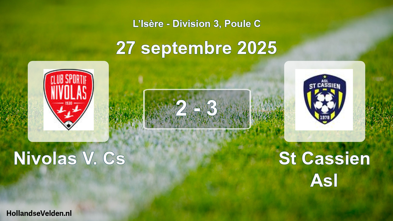 Gespeelde wedstrijd: Nivolas V. Cs - St Cassien Asl 2 - 3 (27 september 2025)