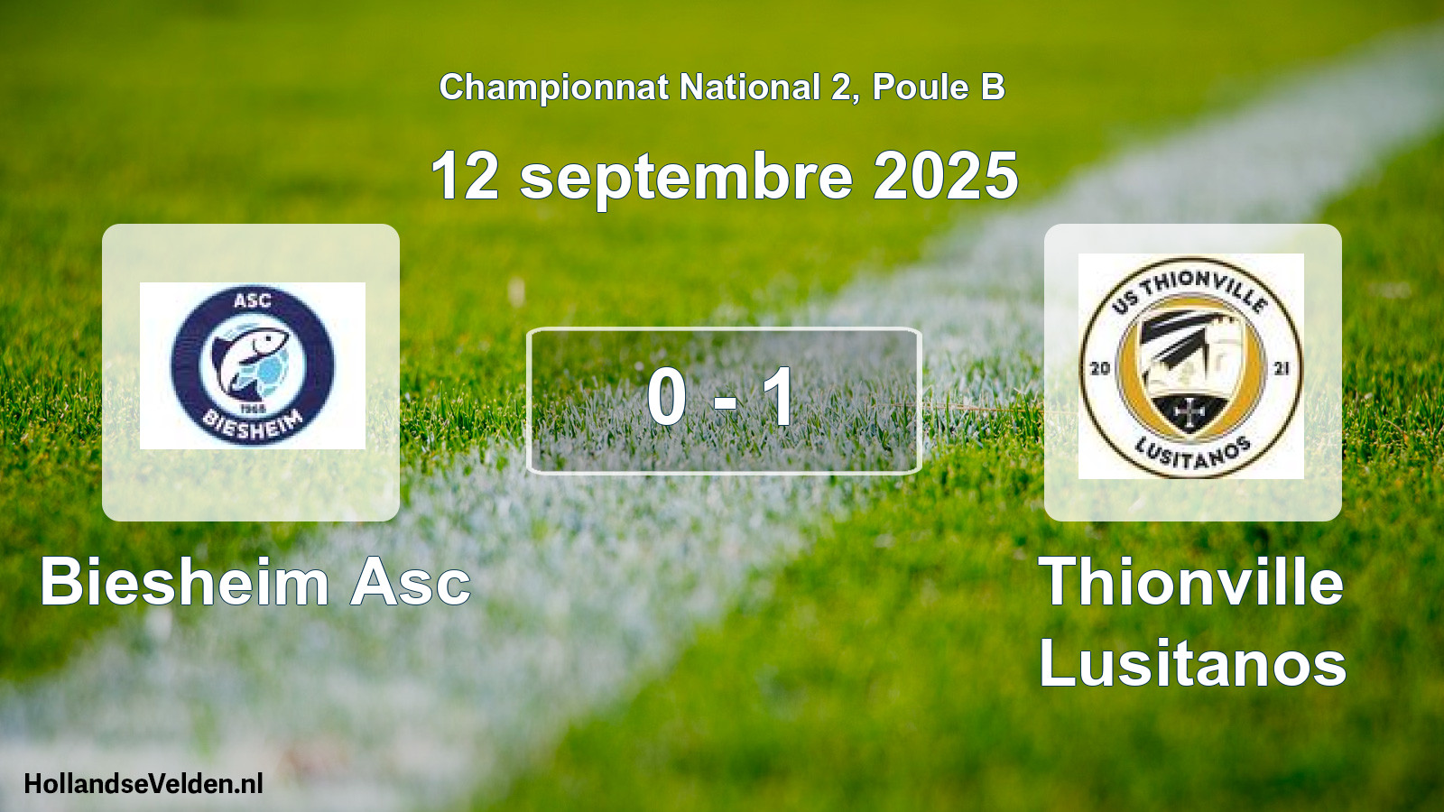 Gespeelde wedstrijd: Biesheim Asc - Thionville Lusitanos 0 - 1 (12 septembre 2025)